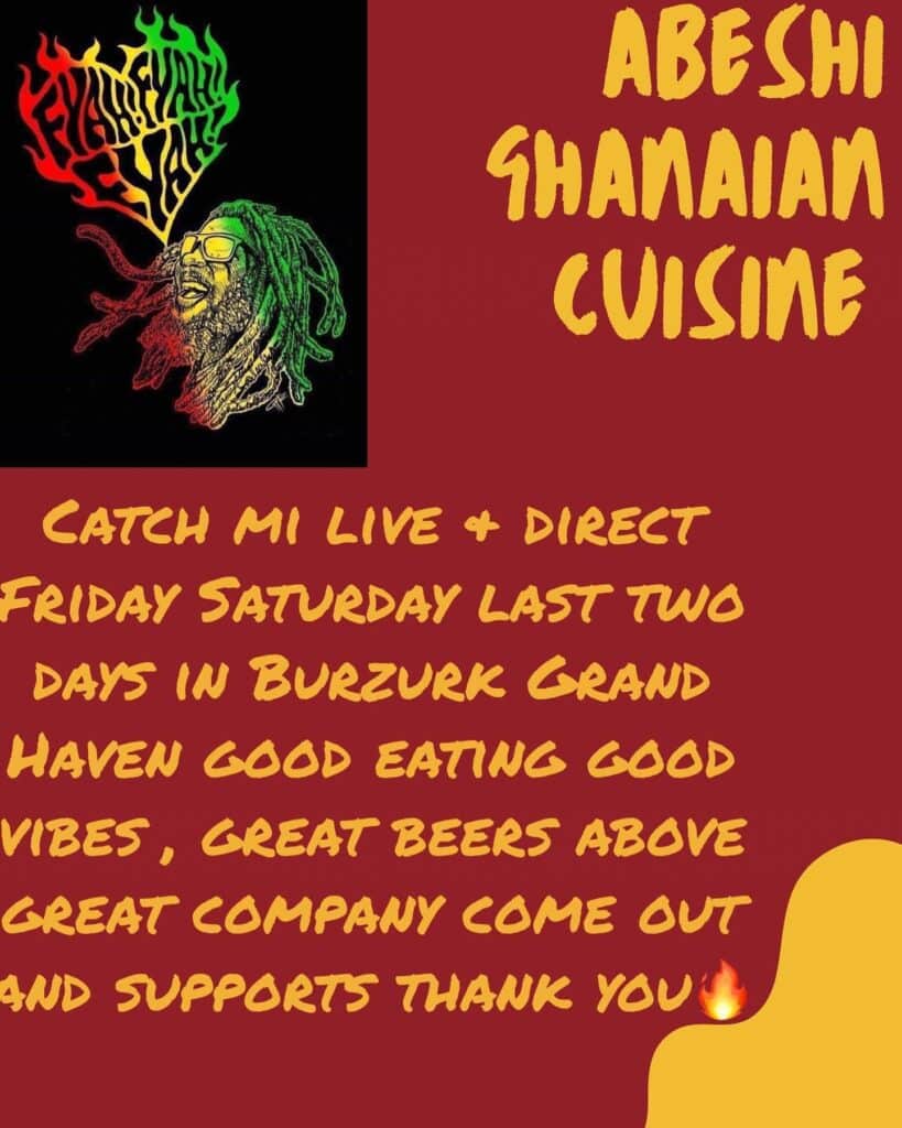 Last chance to have some delicious Abeshi Ghanaian Cuisine at Burzurk 😋😋😋 today