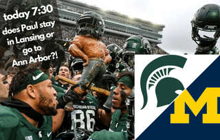 DaDaDa, DaDaDa…  UofM vs MSU — come tailgate with us, enjoy some Smoke N Ash